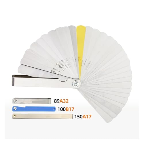 Juego de calibradores de espesores métricos (0,02–1,0 mm), para medir holguras y espesores, fabricado en acero, marca Flozari miniatura 2