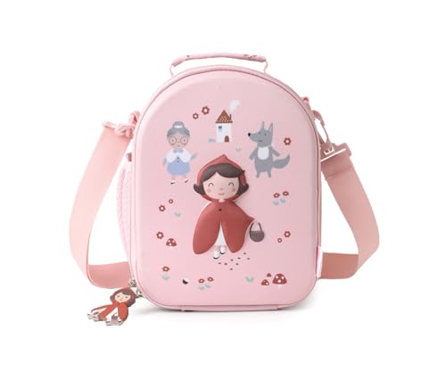 Tutete Bolsa Térmica Infantil 3D | Bolsa térmica ligera y resistente para el almuerzo | Con bolsillo lateral y correa ajustable | Ideal para colegio y excursiones | little red