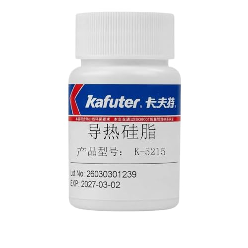 VIDOO Kafuter K-5215 50 g Szary 4,0 W/mK Nieutwardzalny Smar Silikonowy, Nieschnący Smar Silikonowy, Szybko Chłodząca Pasta Termoprzewodząca do Wypełniania Szczelin Procesora i Radiatora