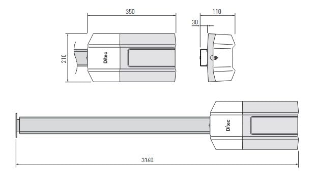Motore Sezionale DITEC ENTREMATIC GD600 con guida di 3 metri