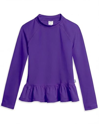 Image of City Threads Girls Long Sleeve Rashguard UPF 50+ Made in USA, Girls' Rash Guard Shirts with Sun Protection