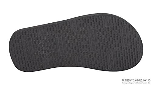 Image of Rainbow Sandals Kid's Single Layer Premier Leather w /Narrow Crystal Strap, Premier Black, w /backstraps Kid's 5-6 B(M) US