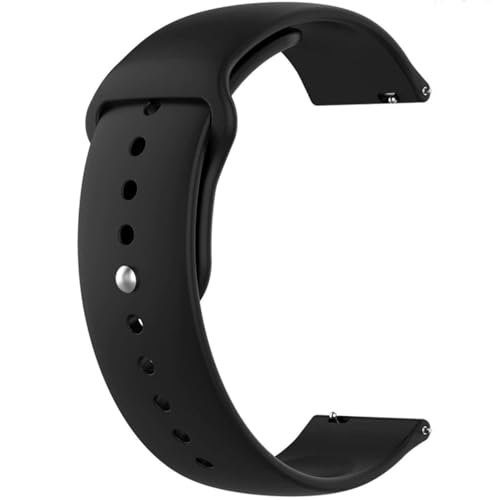 EDNITA 19mm Smart Watch Band Strap with Metal Button Compatible with Noise Colorfit Pro 2/Oxy/Pulse/Beat/Boat Storm Smart Watches & Watches with 19mm Lugs - Black - Pack of 1 view 1