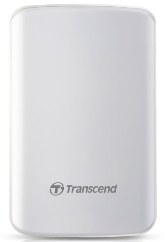 Transcend 640 GB 2.5-Inch USB 2.0 Portable External Hard Drive for Mac and PC TS640GSJ25D2-W (Pearl White)