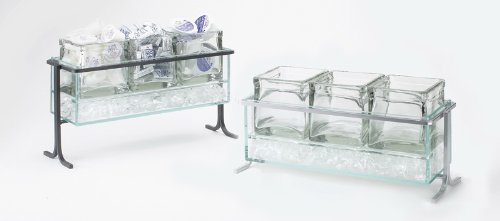 Cal-Mil 1806-5-13 Short Black Iron Iced Jar Display - 13 1/2" X 5 1/2" X 7"-1806-5-13