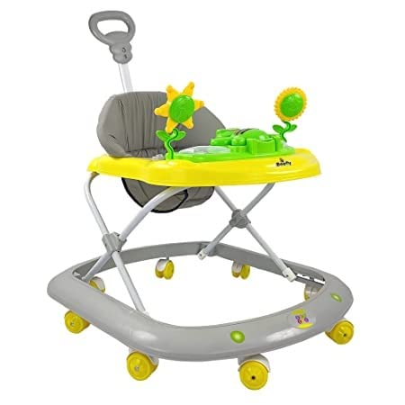 Musical Baby Walker, 8 Wheels Soft Thick Cushioned Seat.(Yellow)