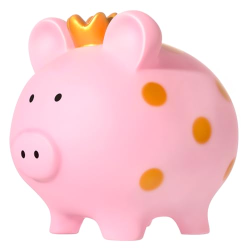 INCETUE Salvadanaio a forma di maialino portafortuna per bambini, grande e carino salvadanaio per matrimonio, Natale, Halloween, regalo di compleanno (rosa)
