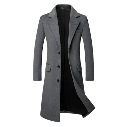 Manteau laine homme long col costume chaud veste hiver rembourrée épaisse