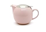 Zero Japan Bee House Round Teapot - Ceramic Teapot with Removable Lid & Stainless Steel Infuser for Loose Tea - Tea Pot for Two - Sakura Pink (24 oz)
