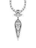 HAQUIL Viking Necklace, Stainless Steel Odin Gungnir Pendant, Box Chain, Viking Jewelry Men
