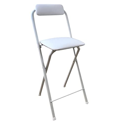 POIU 75cm Silla de Bar Plegable, Taburete Alto para Salon Cocina, Sillas Altas Blanco Moderno, Taburetes Cocina, Asiento tapizado (Size : 65cm) Cover
