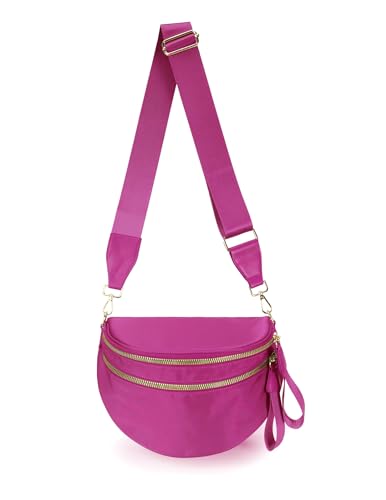 Image of FEIBOON Spacious Nylon Crossbody Bag Bum Bag Handbags Wallets Purses Trendy Shoulder Bag for Women