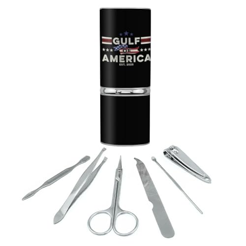 GRAPHICS & MORE Gulf of America Est. 2025 Stainless Steel Manicure Pedicure Grooming Beauty Care Travel Kit