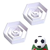 8-Stücke Fußball Kuchen Fondant Cutter Fußball Kuchen Plastikform Fußball Handwerk Formen Fußball Muster Cookie Cutters Hexagon Sugarcraft Formen für Küche DIY Dekorationswerkzeuge