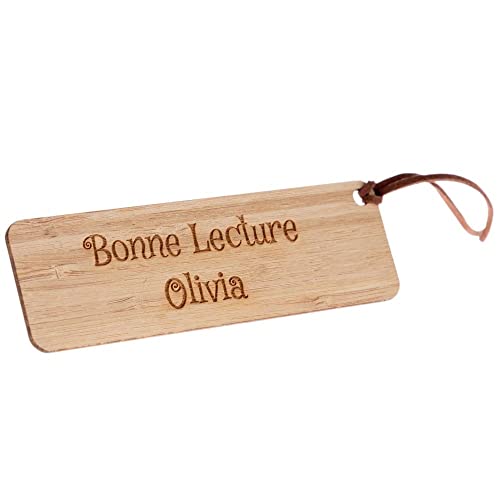 Marcapáginas de madera grabado personalizado - Grabación de texto en este sencillo marcapáginas de madera rectangular - Margen de página de madera personalizable