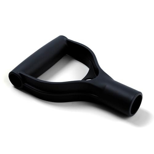 EarlyGrow Kunststoff-D-Griff, Ersatzgriff für Schneeschaufel, Schaufel, Rechen, Garten und Grabwerkzeuge, kompatibel mit 28 mm Holzgriffen, Ställen und Schäften (schwarz)