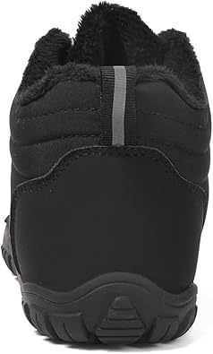 Image of Winter Footwear Barefoot Shoes Women Men Zero Drop Barefoot Hiking Boots Slip On Warm Waterproof Snow Boot Minimalist Wide Toe Ankle Booties Five Finger Hike Shoes Outdoor