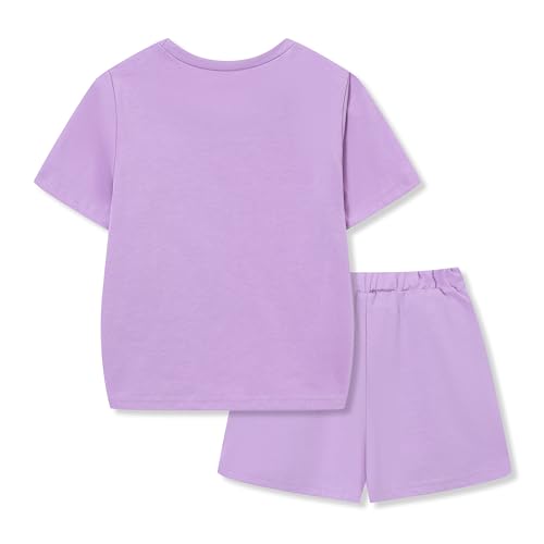 Image of Kid Toddler Girl Butterfly Printed Short Sleeve T-Shirt + Waist Shorts Set 2PC Clothing For Summer
