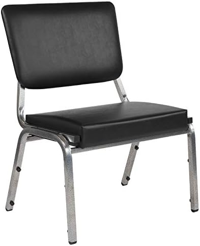Flash Furniture HERCULES Series 1500 lb. Rated Black Antimicrobial Vinyl Bariatric Medical Reception Chair with 3/4 Panel Back
