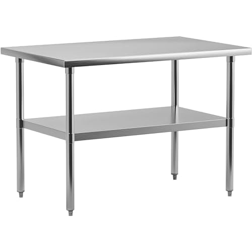 Garvee Stainless Steel Work Table,30x24 in NSF Certified Heavy Duty Kitchen Prep Table for Hotel,Home,Restaurant without Caster 30"x 24"