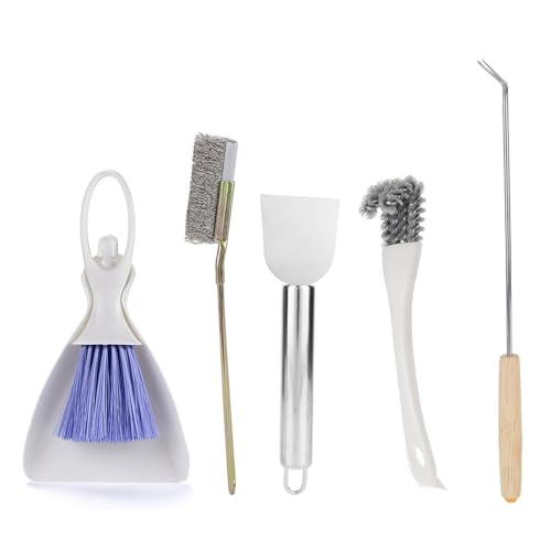 JINJUMEI 5Pcs Bird Cage Cleaner Set, Stainless Steel Poop Remover & Scraper Tool, Bird Cage Accessories for Small Animal Parakeet Hamster Rabbit Bird Cage Accessories