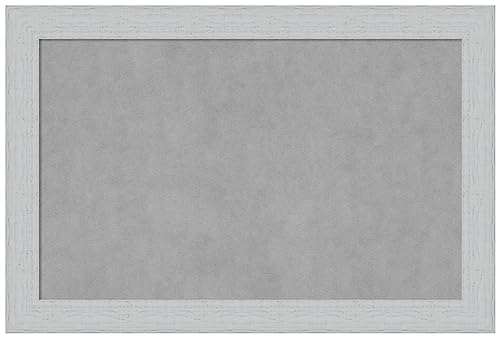 Amanti Art White Framed Magnetic Board, 36x24, Cottage Office Decor
