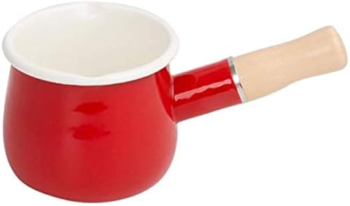 AVEEWA Enamel Pot Mini Enamel Pan Without Wooden Handle Small Household Cooking Cutlery RedBlue-Red