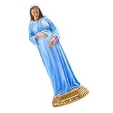 DECHOUS Adorno de Resina Virgen María Embarazada Decoración Religiosa para Escritorio, Figura Católica de 1 Pieza, Estatua Pequeña para Hogar y Decoración de Iglesia