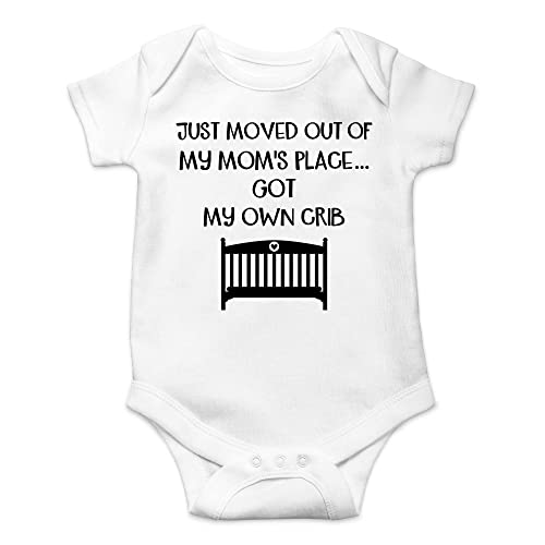 Image of CBTwear Moved Out of My Mom Place and Got My Own Crib - Baby Clothes - Funny Newborn Bodysuit Outfits for Boys and Girls