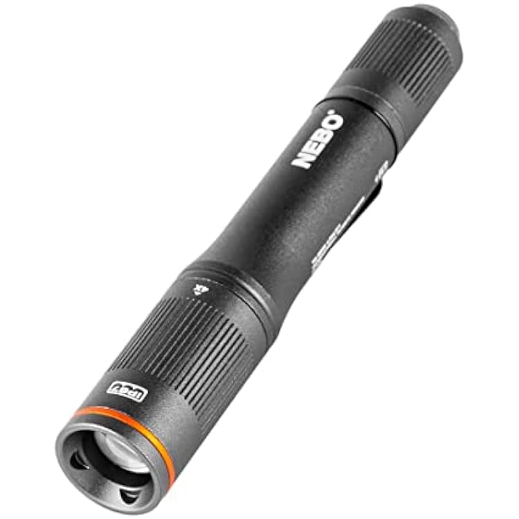 NEBO Columbo 100 Lumen LED Pen Torch - Pocket Battery Powered Inspection Light, 3 Modes, 4.5 Hours Battery Life, Dimming, Pocket Clip, Variable Zoom & Waterproof Design