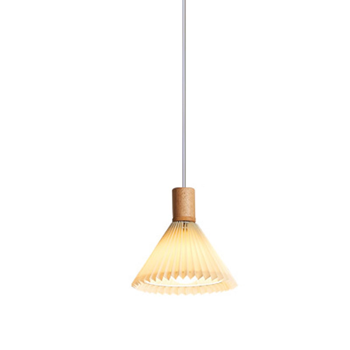 Lámpara colgante de madera rústica y tela pequeña para techo de comedor