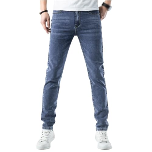 Men's Slim Straight Leg Vintage Business Jeans Cotton Stretch Pants