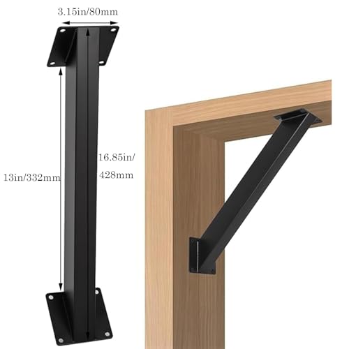 Kit de 12 piezas de soporte angular de acero reforzado de 45°, para pérgolas, cenadores y postes de madera miniatura 2