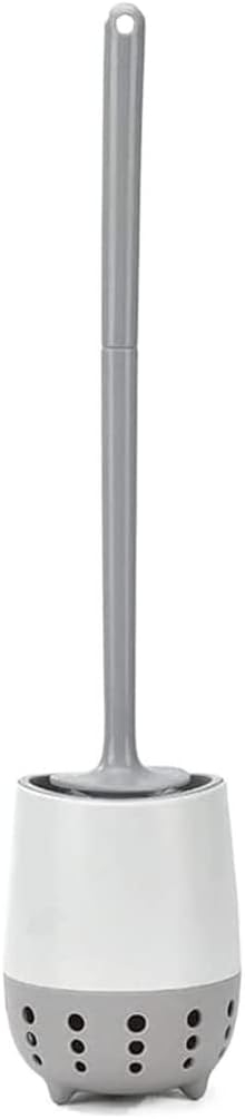 Toilet Bowl Brush Toilet Brush with Holder Toilet Brush and Holder Floor Standing and Wall Mounted Ventilation Slots Base Toilet Brush Set Long Handle Bathroom Brush Toilet Brush and Holder TOI