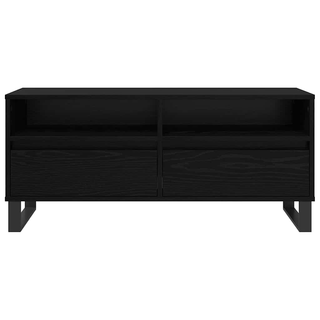 vidaXL Mobile TV con cassetto Rovere Nero 100 x 34,5 x 44,5 cm