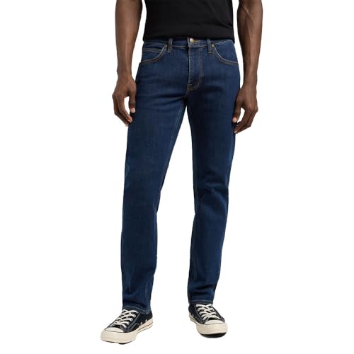 Jean Daren Zip Fly Lee Homme Pantalon Denim Droit Océan Foncé Taille 33 30