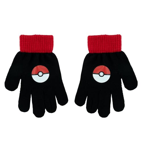 Pokemon Winter Hat and Gloves Set For Kids | Accessories for Boys and Girls | Kids Beanie Hat | Red One Size3
