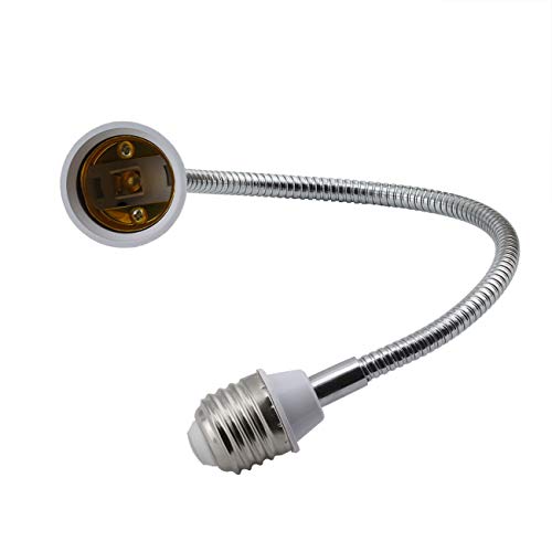 Maxmoral 1PC 39cm E27 to E27 Flexible Extension Lamp Holder Adapter Converter Screw Bulb Holder Lighting Accessories Socket Base Type LED Light Extender