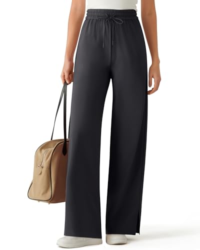 G4Free Womens Summer Pants Casual Palazzo Pants Brethable Wide Leg Lounge Pants Lightweight Comfy Pants(Black M 31)