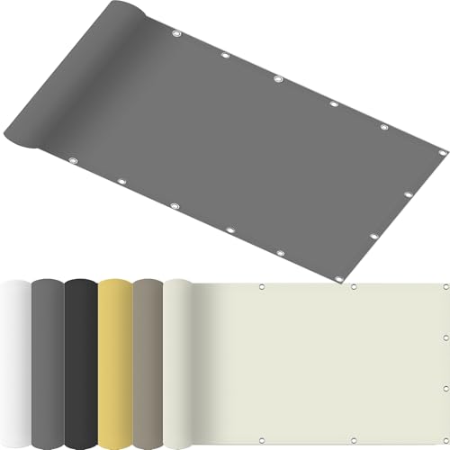 Voile d'ombrage rectangulaire gris clair 75x415 cm pour jardin et balcon - 2