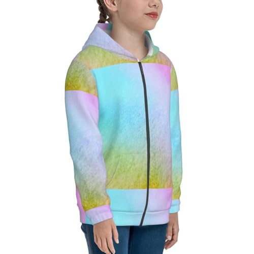 Colorful Wavy Abstract Kid Hoodies Boys Zip Up Sweatshirts Girls Pullover with Pocket4