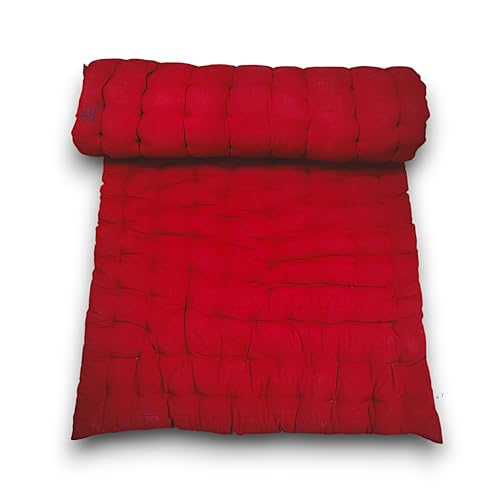 Image of ATOOTFUSION Soft Cotton Quilt | Foldable Mattress for Floor Light Weight Filled Single Firm Cotton Quilt Mattress Gadda (1 Sleeping Capacity, 3 x 6 ft or 72 x 36 Inches) (Maroon)