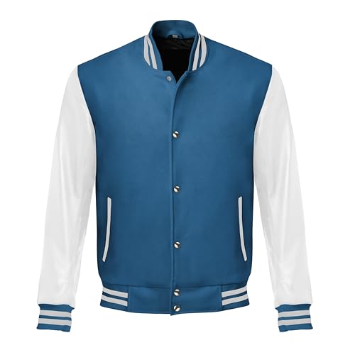 Image of Red And Black Letterman Jacket Men - Mens Black Varsity Letterman High School Baseball Bomber Jacket