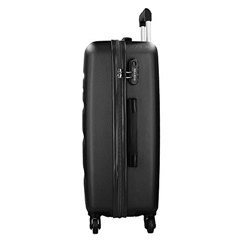 Set of Two Hard Suitcases 55-65 cm Roll Road Flex Black2