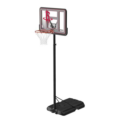 Image of Lifetime NBA Houston Rockets Portable Basketball Hoop, Adjustable Height 7.5-10 Ft, 44 Inch Shatterproof Fusion Backboard, Base with Wheels