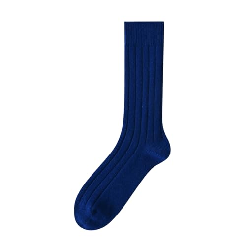 iMongol Cashmere Men Man Rib Socks Made in Inner Mongolian (US 7-10 Navy)