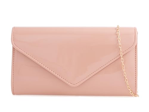 A2ZUKFASHION Womens Patent Plain Clutch Bag Wedding Ladies Purse Party Prom Evening Shoulder Handbag