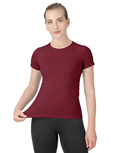 Image of MathCat Seamless Workout Tops for Women Short Sleeve Yoga Running Shirts,Breathable Athletic Compression Shirt Women XS-XL