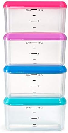 Fit & Fresh Kids' 2-Cup Chilled Containers, Set of 4 Reusable Portion Control Containers with Removable Ice Packs, BPA-Free, Freezer/Microwave/Dishwasher Safe - Image 2