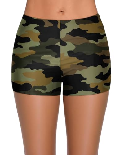 Image of Yonique Womens Swim Shorts Solid Tankini Bottoms Swimsuit Bottoms(Available in Plus)